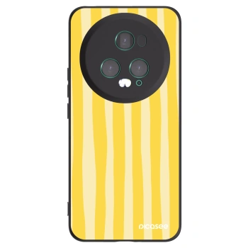 Picasee crna silikonska maskica za Honor Magic5 Pro - Lines lemon