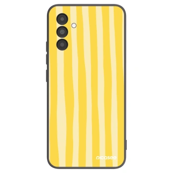 Picasee crna silikonska maskica za Samsung Galaxy A04s A047F - Lines lemon