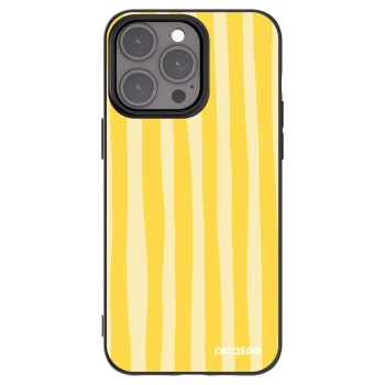 Picasee crna silikonska maskica za Apple iPhone 15 Pro Max - Lines lemon