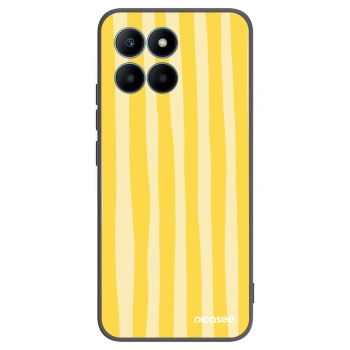 Picasee crna silikonska maskica za Honor 70 Lite - Lines lemon