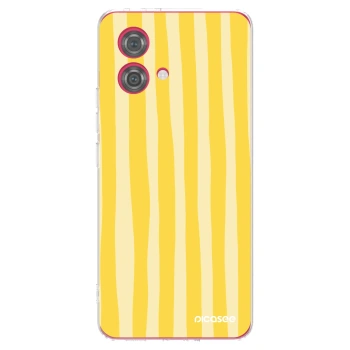 Picasee silikonska prozirna maskica za Motorola Moto G84 5G - Lines lemon