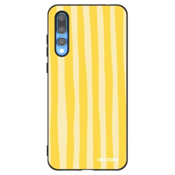 Picasee crna silikonska maskica za Huawei P20 Pro - Lines lemon