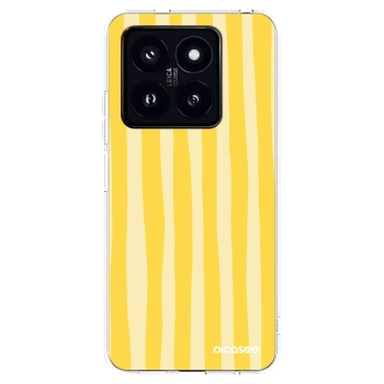 Picasee silikonska prozirna maskica za Xiaomi 14 Pro - Lines lemon