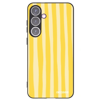 Picasee crna silikonska maskica za Samsung Galaxy S24+ S926B 5G - Lines lemon
