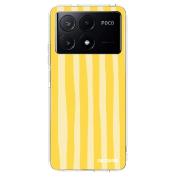 Picasee silikonska prozirna maskica za Xiaomi Poco X6 Pro - Lines lemon