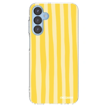 Picasee silikonska prozirna maskica za Samsung Galaxy A15 A156B 5G - Lines lemon