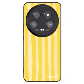 Picasee crna silikonska maskica za Xiaomi 14 Ultra - Lines lemon