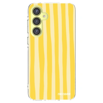 Picasee silikonska prozirna maskica za Samsung Galaxy A35 5G A356B - Lines lemon