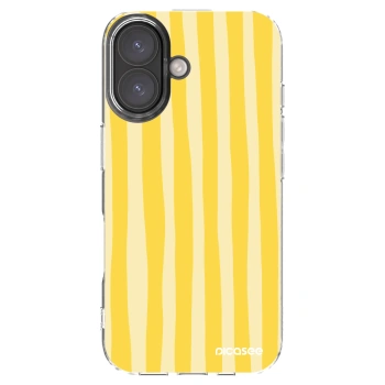 Picasee silikonska prozirna maskica za Apple iPhone 16 - Lines lemon