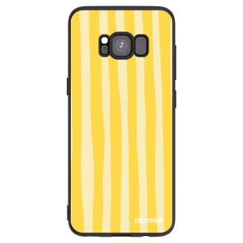 Picasee crna silikonska maskica za Samsung Galaxy S8 G950F - Lines lemon