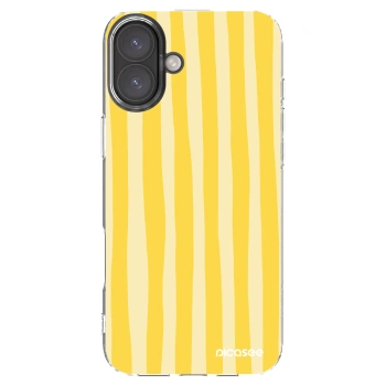 Picasee silikonska prozirna maskica za Apple iPhone 16 Plus - Lines lemon