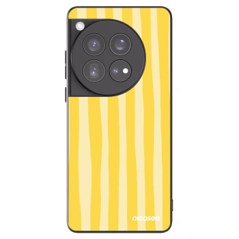 Picasee crna silikonska maskica za OnePlus 12 5G - Lines lemon