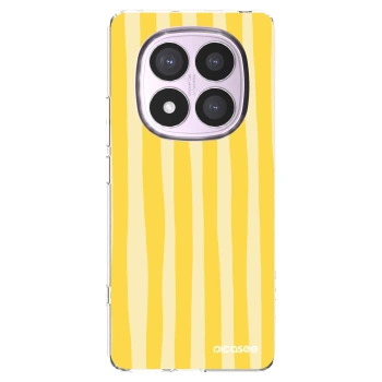 Picasee silikonska prozirna maskica za Xiaomi Redmi Note 14 Pro 5G - Lines lemon