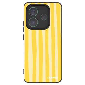 Picasee crna silikonska maskica za Xiaomi Redmi Note 14 5G - Lines lemon