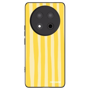 Picasee crna silikonska maskica za Honor Magic7 Lite 5G - Lines lemon