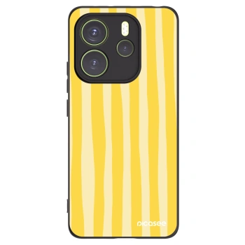 Picasee crna silikonska maskica za Xiaomi Redmi Note 14 4G - Lines lemon