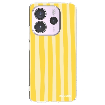 Picasee silikonska prozirna maskica za Xiaomi Redmi Note 14 4G - Lines lemon