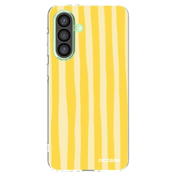 Picasee silikonska prozirna maskica za Samsung Galaxy A26 5G A266B - Lines lemon