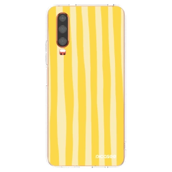 Picasee silikonska prozirna maskica za Huawei P30 - Lines lemon