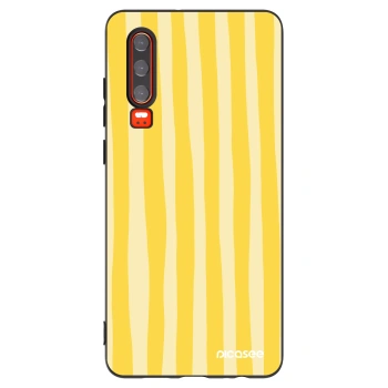 Picasee crna silikonska maskica za Huawei P30 - Lines lemon