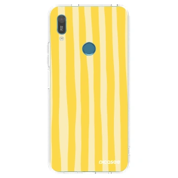 Picasee silikonska prozirna maskica za Huawei Y6 2019 - Lines lemon
