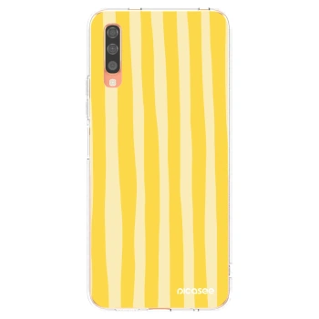 Picasee silikonska prozirna maskica za Samsung Galaxy A70 A705F - Lines lemon