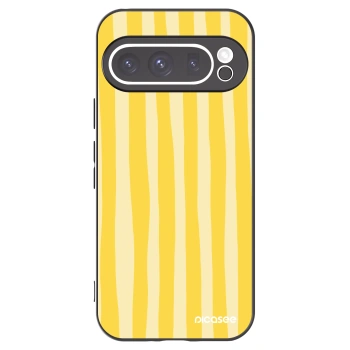Picasee crna silikonska maskica za Google Pixel 9 Pro XL - Lines lemon