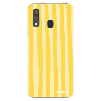 Picasee silikonska prozirna maskica za Samsung Galaxy A40 A405F - Lines lemon