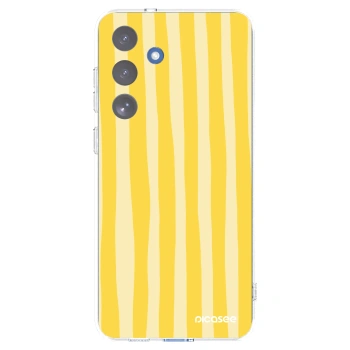 Picasee silikonska prozirna maskica za Samsung Galaxy S25 FE 5G - Lines lemon