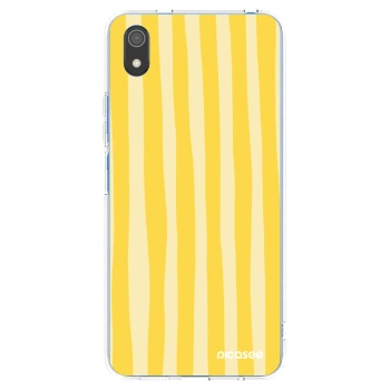 Picasee silikonska prozirna maskica za Xiaomi Redmi 7A - Lines lemon