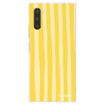 Picasee silikonska prozirna maskica za Samsung Galaxy Note 10 N970F - Lines lemon