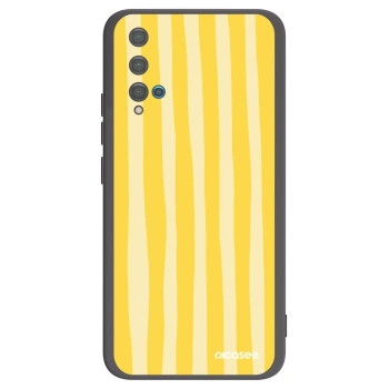 Picasee crna silikonska maskica za Huawei Nova 5T - Lines lemon