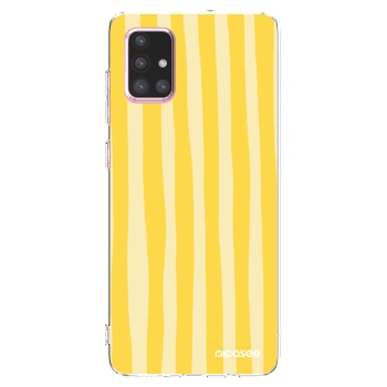 Picasee silikonska prozirna maskica za Samsung Galaxy A71 A715F - Lines lemon