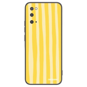 Picasee crna silikonska maskica za Samsung Galaxy S20 G980F - Lines lemon