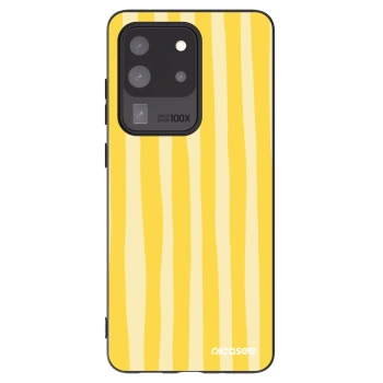 Picasee crna silikonska maskica za Samsung Galaxy S20 Ultra 5G G988F - Lines lemon