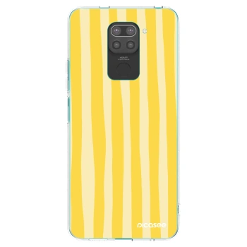 Picasee crna silikonska maskica za Xiaomi Redmi Note 9 - Lines lemon