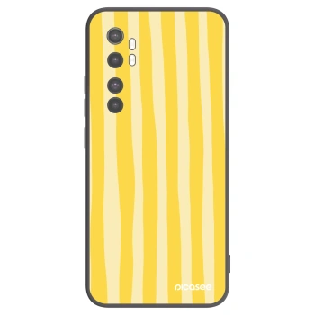 Picasee crna silikonska maskica za Xiaomi Mi Note 10 Lite - Lines lemon