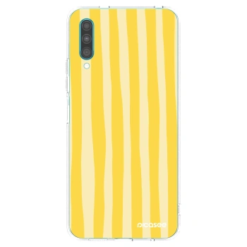 Picasee silikonska prozirna maskica za Samsung Galaxy A30s A307F - Lines lemon