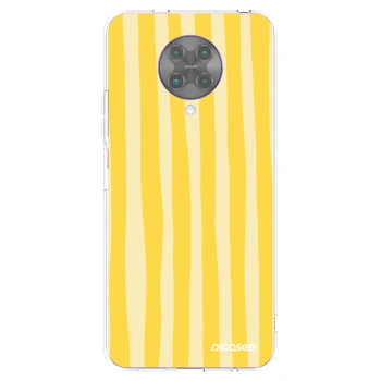 Picasee silikonska prozirna maskica za Xiaomi Poco F2 Pro - Lines lemon