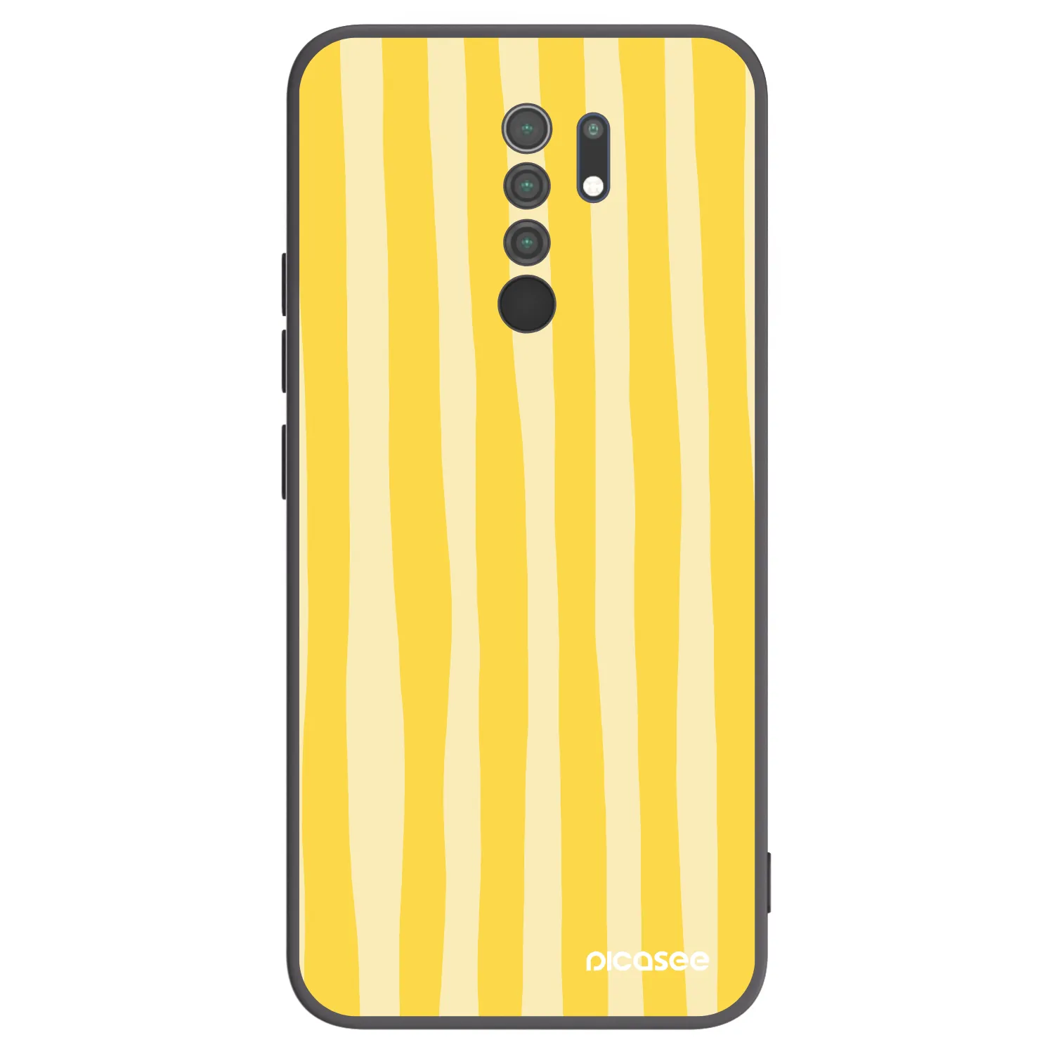 Picasee crna silikonska maskica za Xiaomi Redmi 9 - Lines lemon