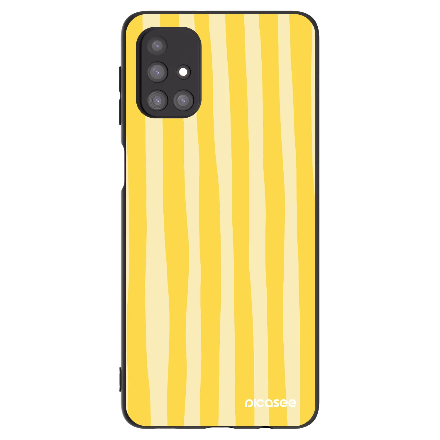 Picasee crna silikonska maskica za Samsung Galaxy M31s - Lines lemon