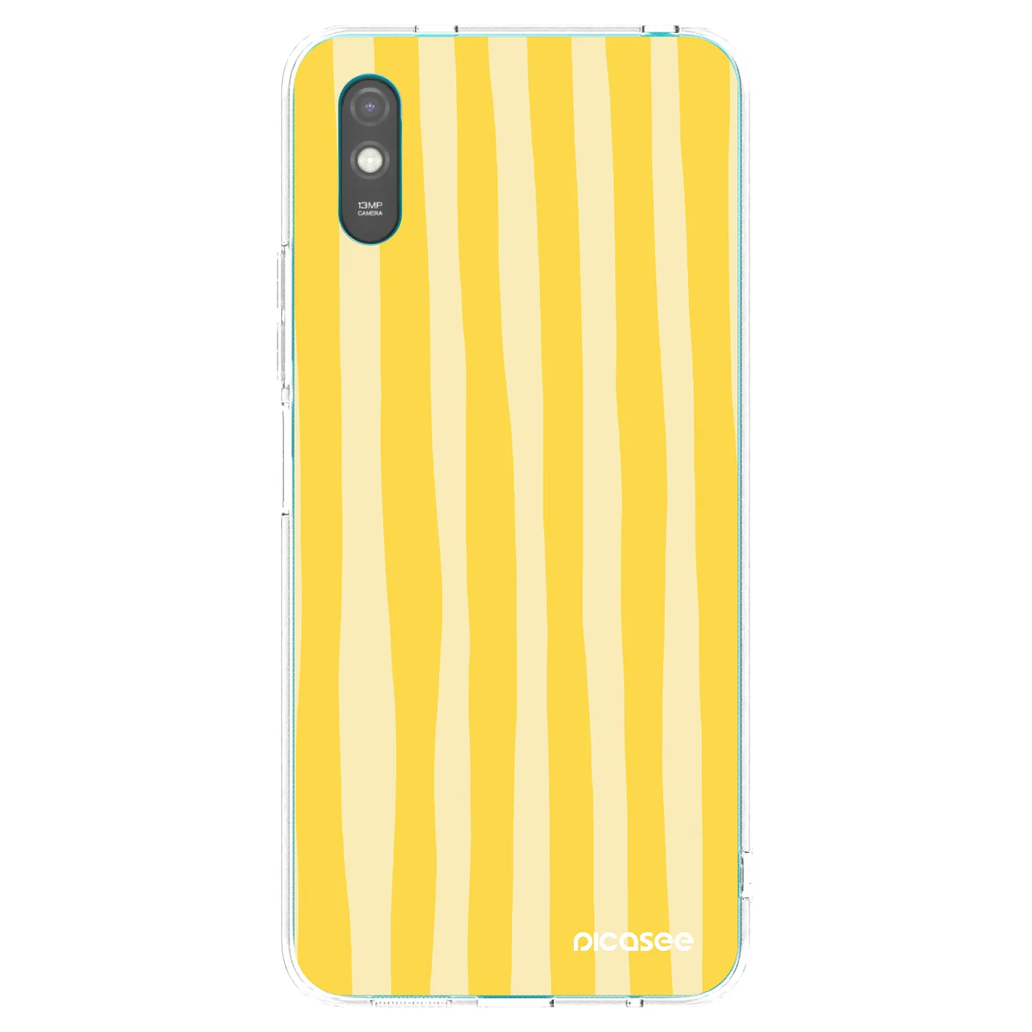 Picasee silikonska prozirna maskica za Xiaomi Redmi 9A - Lines lemon