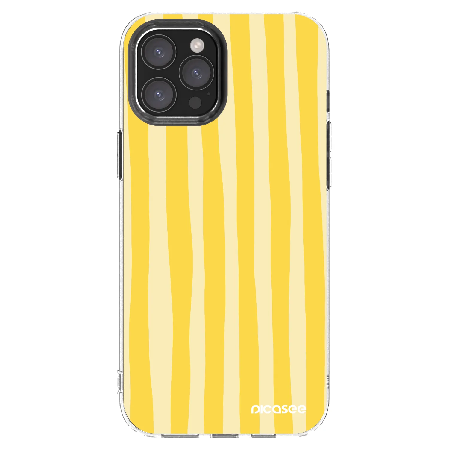 Picasee silikonska prozirna maskica za Apple iPhone 12 Pro Max - Lines lemon