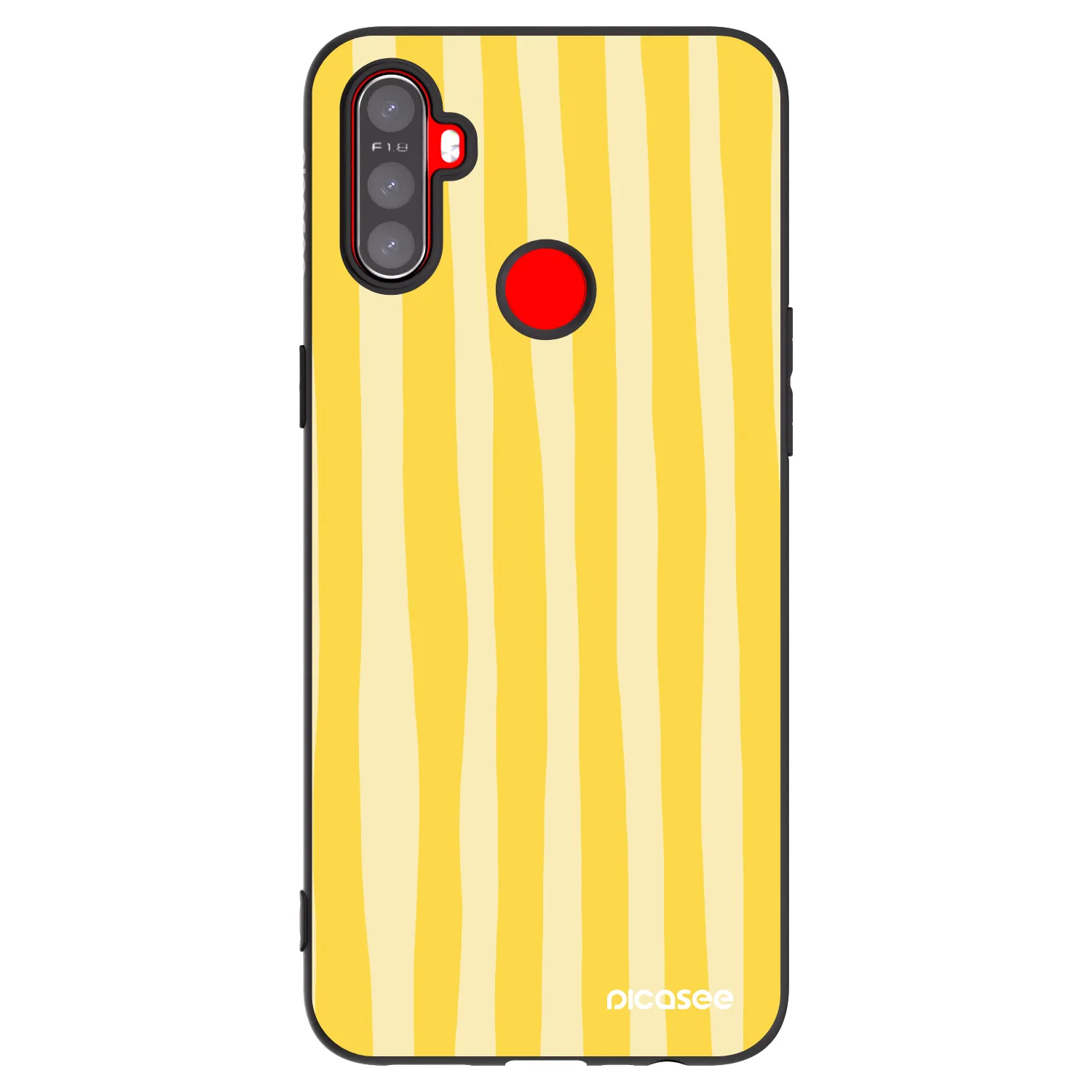 Picasee crna silikonska maskica za Realme C3 - Lines lemon