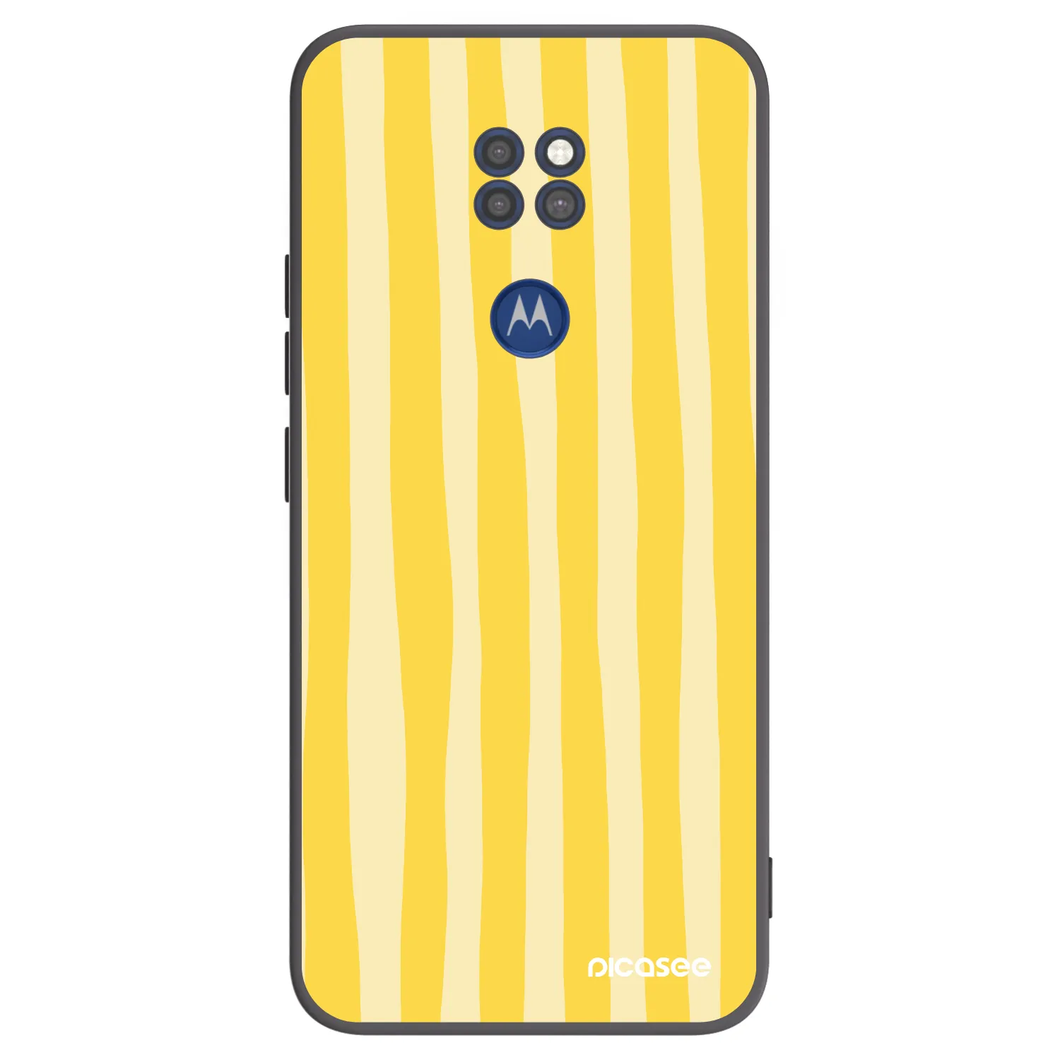 Picasee crna silikonska maskica za Motorola Moto G9 Play - Lines lemon