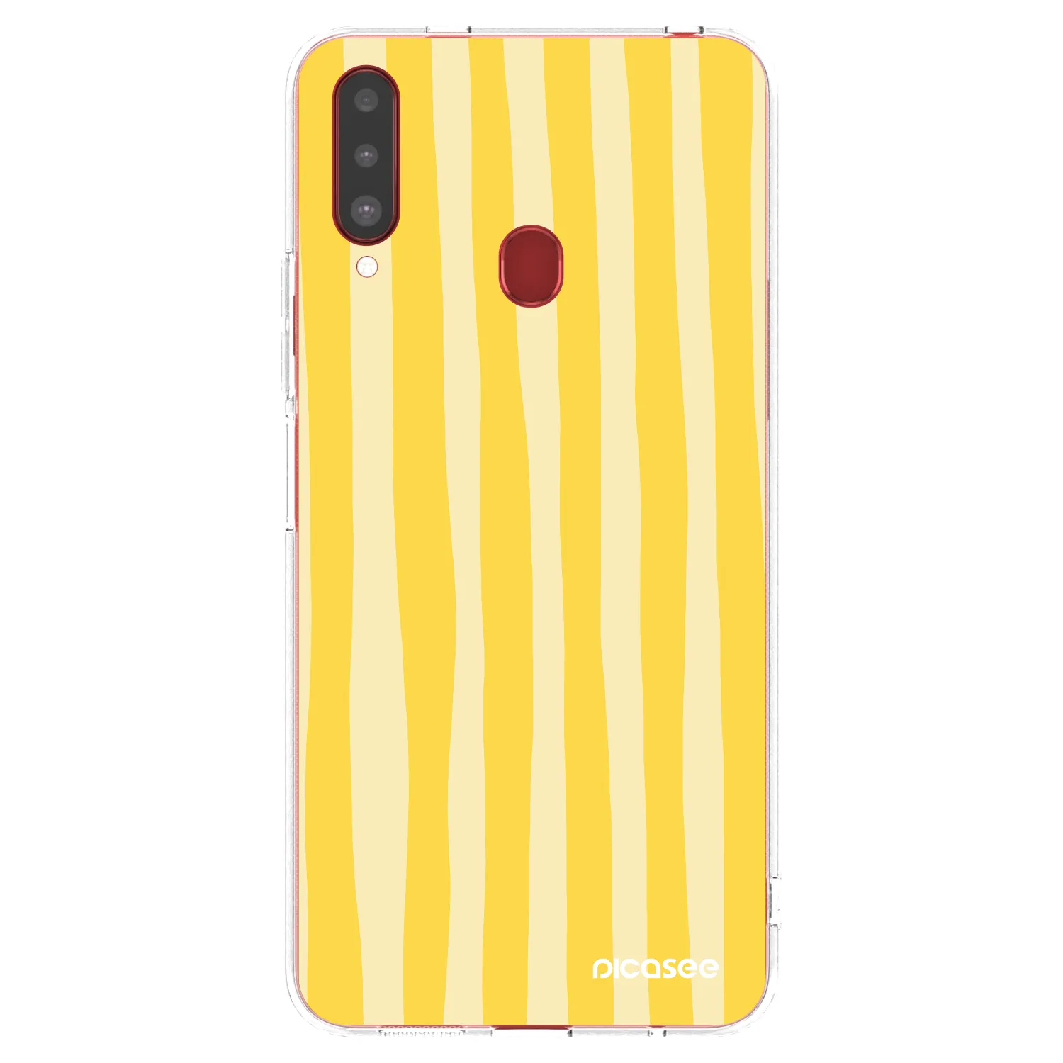 Picasee silikonska prozirna maskica za Samsung Galaxy A20s - Lines lemon