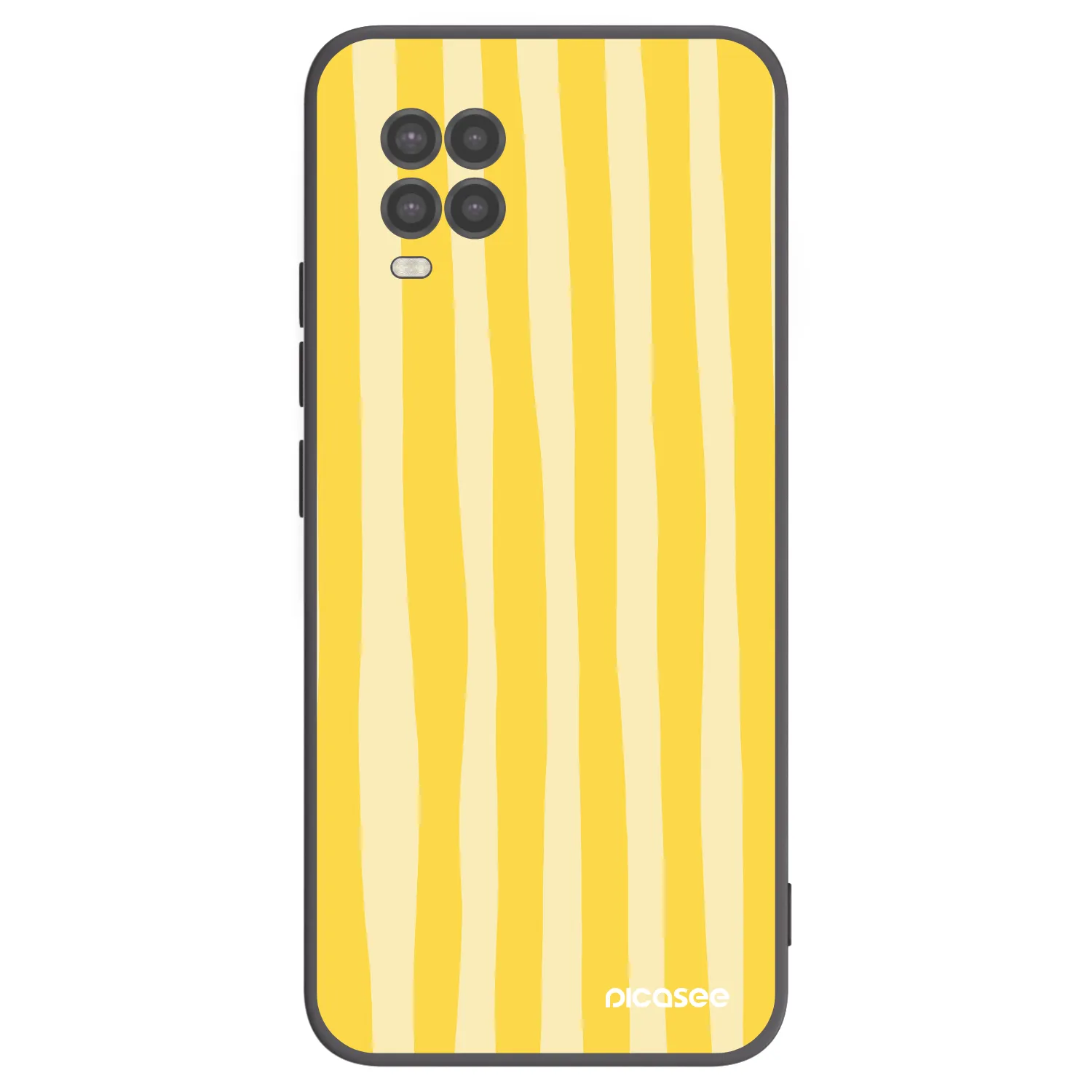 Picasee crna silikonska maskica za Xiaomi Mi 10 Lite - Lines lemon