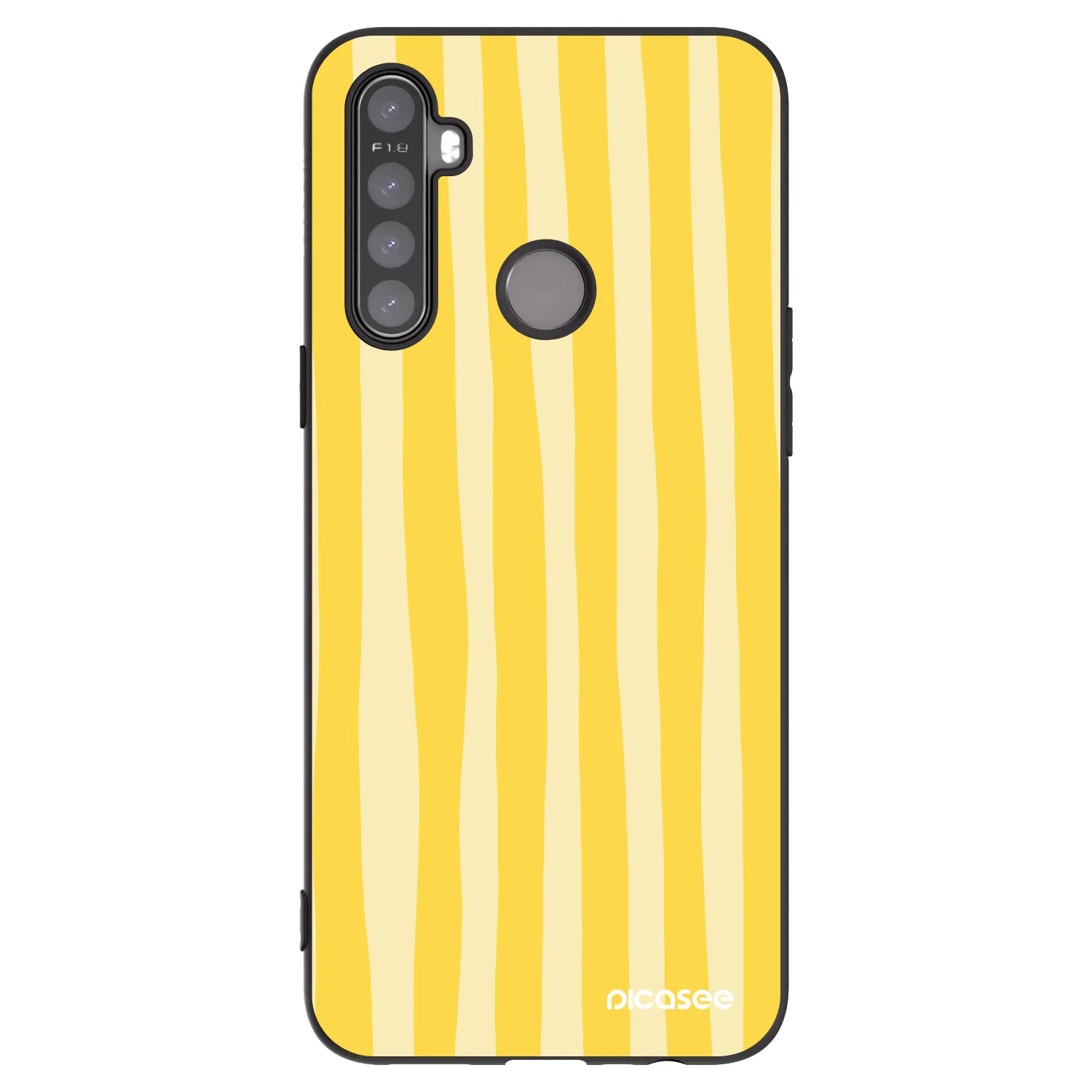 Picasee crna silikonska maskica za Realme 6i - Lines lemon