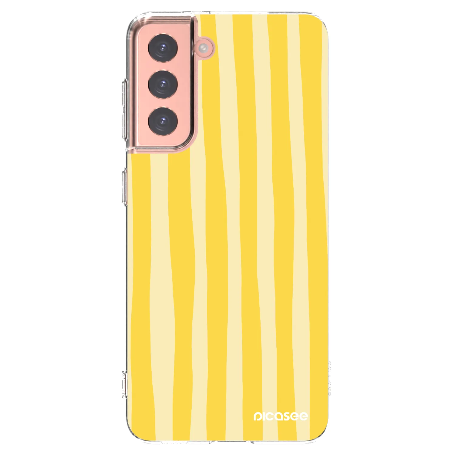Picasee silikonska prozirna maskica za Samsung Galaxy S21 5G G991B - Lines lemon