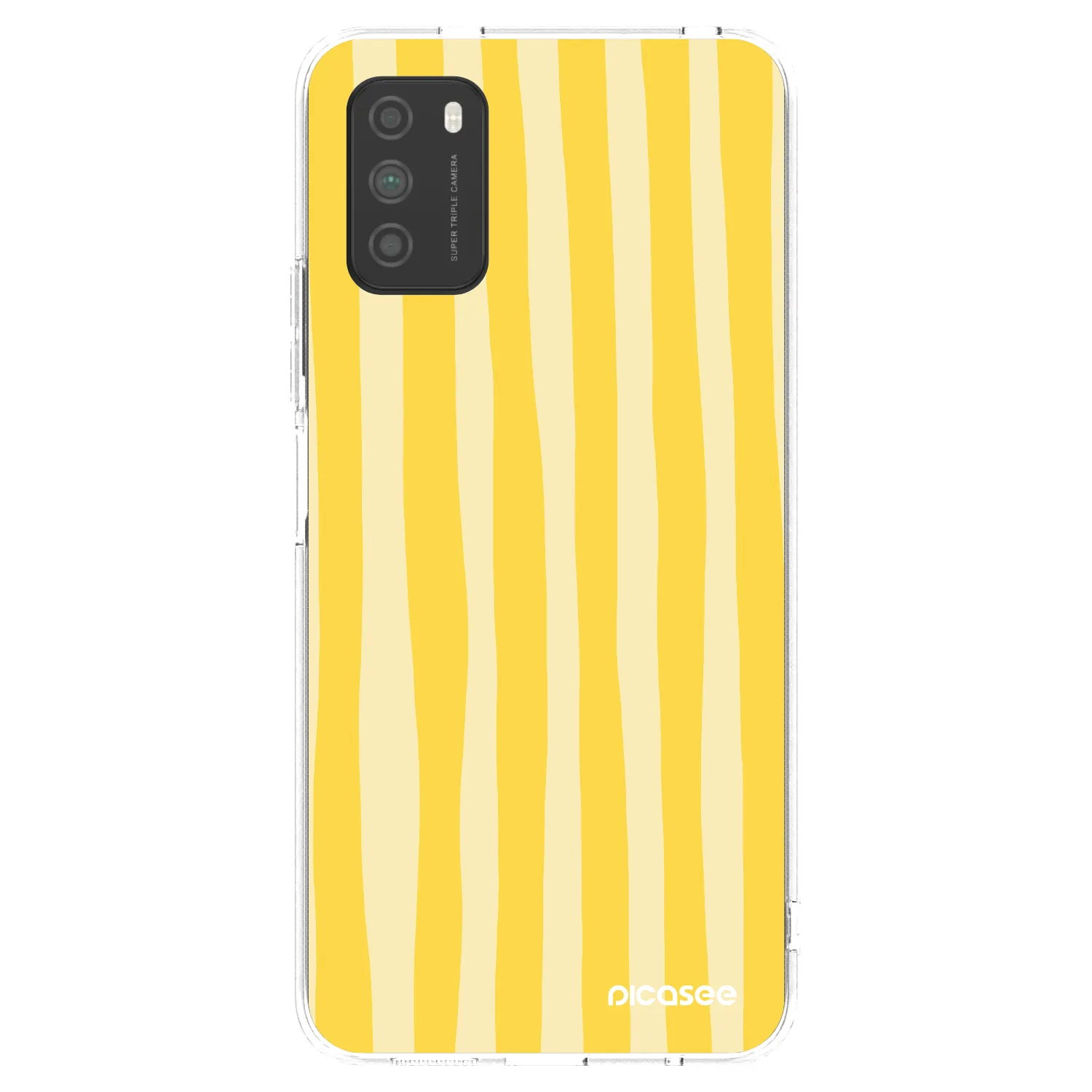 Picasee silikonska prozirna maskica za Xiaomi Poco M3 - Lines lemon